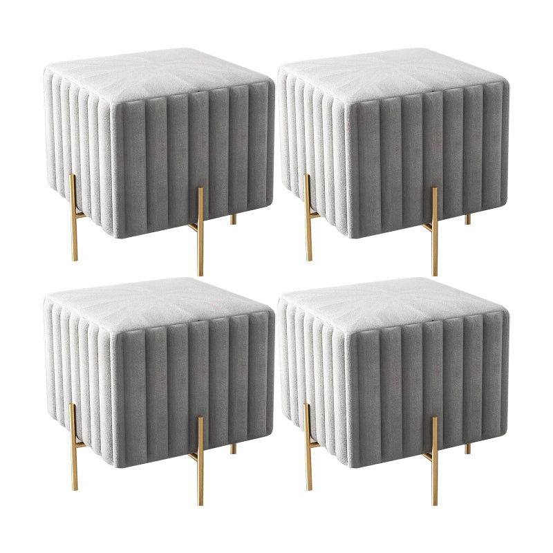 Glam Square Boucle Pouf Plain Samt Metallrahmen Wasserfestes osmanisches Fußstütze