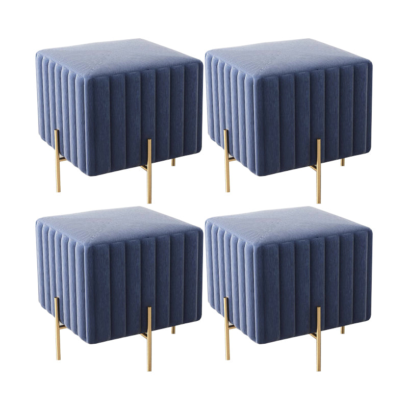 Glam Square Boucle Pouf Plain Samt Metallrahmen Wasserfestes osmanisches Fußstütze