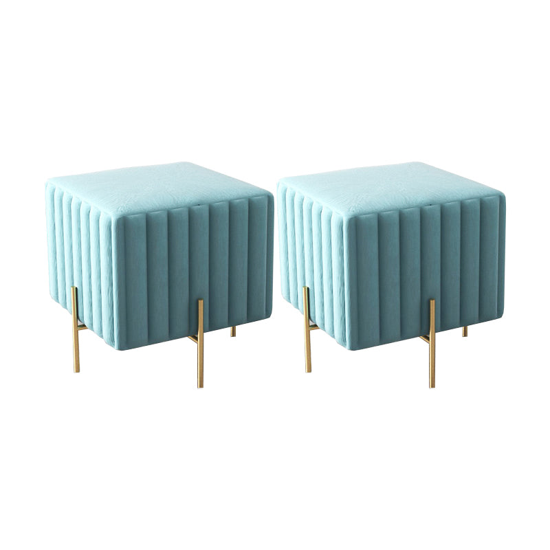 Glam Square Boucle Pouf Plain Samt Metallrahmen Wasserfestes osmanisches Fußstütze