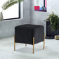Leisure Velvet Pouf Ottoman Plain Square Water Resistant Ottoman Taverna Black 1 Piece Clearhalo 'furn' 'furn_ottomans_poufs' 'Furniture' 'Living Room Furniture' 'Ottomans & Poufs' 'ottomans_poufs' 5770888