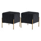 Leisure Velvet Pouf Ottoman Plain Square Water Resistant Ottoman Taverna Black 2 Piece Set Clearhalo 'furn' 'furn_ottomans_poufs' 'Furniture' 'Living Room Furniture' 'Ottomans & Poufs' 'ottomans_poufs' 5770890