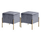 Leisure Velvet Pouf Ottoman Plain Square Water Resistant Ottoman Taverna Grey 2 Piece Set Clearhalo 'furn' 'furn_ottomans_poufs' 'Furniture' 'Living Room Furniture' 'Ottomans & Poufs' 'ottomans_poufs' 5770896