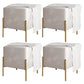Leisure Velvet Pouf Ottoman Plain Square Water Resistant Ottoman Taverna White 4 Piece Set Clearhalo 'furn' 'furn_ottomans_poufs' 'Furniture' 'Living Room Furniture' 'Ottomans & Poufs' 'ottomans_poufs' 5770903