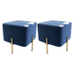Leisure Velvet Pouf Ottoman Plain Square Water Resistant Ottoman Taverna Royal Blue 2 Piece Set Clearhalo 'furn' 'furn_ottomans_poufs' 'Furniture' 'Living Room Furniture' 'Ottomans & Poufs' 'ottomans_poufs' 5770907
