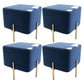 Leisure Velvet Pouf Ottoman Plain Square Water Resistant Ottoman Taverna Royal Blue 4 Piece Set Clearhalo 'furn' 'furn_ottomans_poufs' 'Furniture' 'Living Room Furniture' 'Ottomans & Poufs' 'ottomans_poufs' 5770908