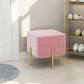 Leisure Velvet Pouf Ottoman Plain Square Water Resistant Ottoman Taverna Rose Bloom 1 Piece Clearhalo 'furn' 'furn_ottomans_poufs' 'Furniture' 'Living Room Furniture' 'Ottomans & Poufs' 'ottomans_poufs' 5770912