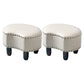 Modern Irregular Leather Ottoman Water Resistant Footstool Ottoman with Nailhead Trim 16.5"L x 12"W x 11"H Grey 2 Piece Set Clearhalo 'furn' 'furn_ottomans_poufs' 'Furniture' 'Living Room Furniture' 'Ottomans & Poufs' 'ottomans_poufs' 5770925
