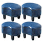 Modern Irregular Leather Ottoman Water Resistant Footstool Ottoman with Nailhead Trim 16.5"L x 12"W x 11"H Blue 4 Piece Set Clearhalo 'furn' 'furn_ottomans_poufs' 'Furniture' 'Living Room Furniture' 'Ottomans & Poufs' 'ottomans_poufs' 5770943
