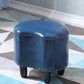 Modern Irregular Leather Ottoman Water Resistant Footstool Ottoman with Nailhead Trim 16.5"L x 12"W x 16"H Blue 1 Piece Clearhalo 'furn' 'furn_ottomans_poufs' 'Furniture' 'Living Room Furniture' 'Ottomans & Poufs' 'ottomans_poufs' 5770959
