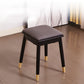 Glam Pouf Ottoman Faux Leather Upholstered Solid Wood Frame Square Ottoman
