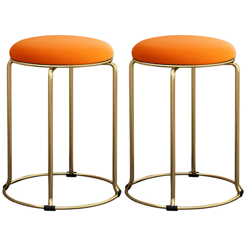 Round Standard Ottoman Mildew Resistant Solid Corduroy Glam Ottoman