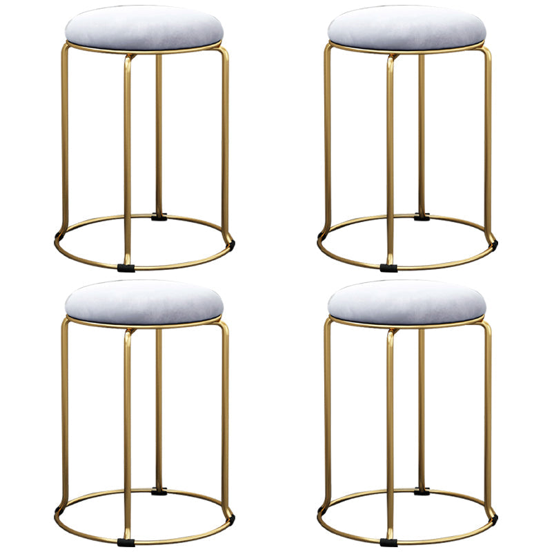 Round Standard Ottoman Mildew Resistant Solid Corduroy Glam Ottoman