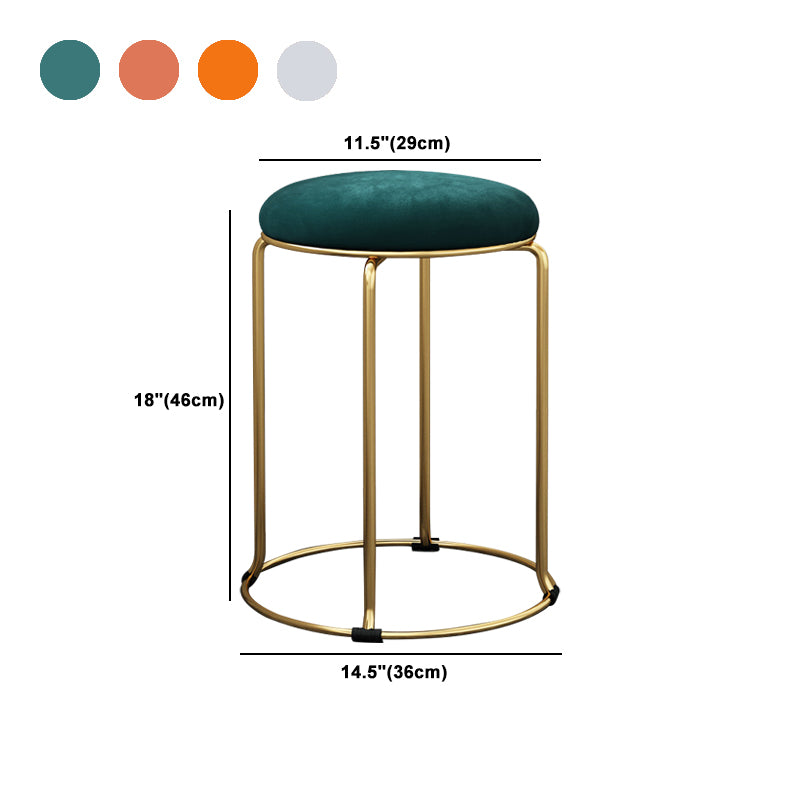 Round Standard Ottoman Mildew Resistant Solid Corduroy Glam Ottoman