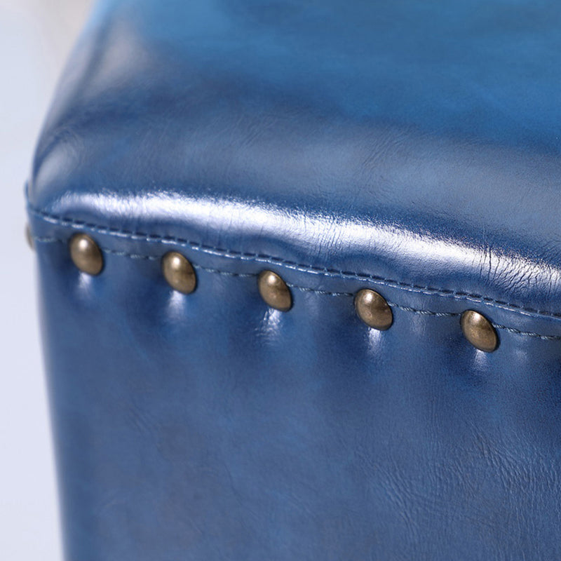 Modern Hexagon Pouf Ottoman Plain Leather Chair Ottoman With Nailhead Trim Clearhalo 'furn' 'furn_ottomans_poufs' 'Furniture' 'Living Room Furniture' 'Ottomans & Poufs' 'ottomans_poufs' 5771147