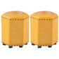Modern Hexagon Pouf Ottoman Plain Leather Chair Ottoman With Nailhead Trim 13"L x 13"W x 14"H Yellow 2 Piece Set Clearhalo 'furn' 'furn_ottomans_poufs' 'Furniture' 'Living Room Furniture' 'Ottomans & Poufs' 'ottomans_poufs' 5771156