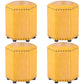 Modern Hexagon Pouf Ottoman Plain Leather Chair Ottoman With Nailhead Trim 14"L x 14"W x 16.5"H Yellow 4 Piece Set Clearhalo 'furn' 'furn_ottomans_poufs' 'Furniture' 'Living Room Furniture' 'Ottomans & Poufs' 'ottomans_poufs' 5771160