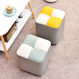 Modern Yellow Cube Water Resistant Color Piece Leather Indoor Cube