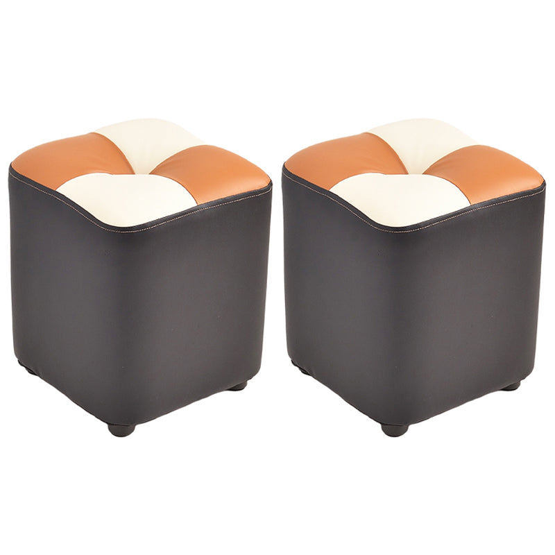 Modern Yellow Cube Water Resistant Color Piece Leather Indoor Cube