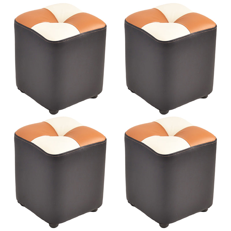 Modern Yellow Cube Water Resistant Color Piece Leather Indoor Cube