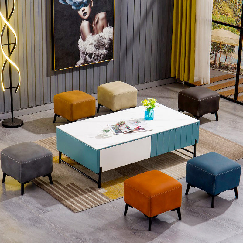 Contemporary Plain Chair Ottoman Plain Cotton Tufted Footstool Ottoman Clearhalo 'furn' 'furn_ottomans_poufs' 'Furniture' 'Living Room Furniture' 'Ottomans & Poufs' 'ottomans_poufs' 5771217