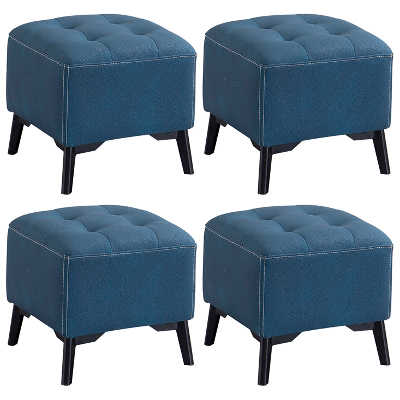 Contemporary Plain Chair Ottoman Plain Cotton Tufted Footstool Ottoman Dark Blue 4 Piece Set Yes Clearhalo 'furn' 'furn_ottomans_poufs' 'Furniture' 'Living Room Furniture' 'Ottomans & Poufs' 'ottomans_poufs' 5771221