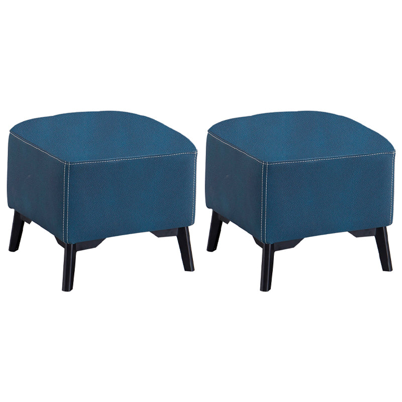 Contemporary Plain Chair Ottoman Plain Cotton Tufted Footstool Ottoman Dark Blue 2 Piece Set No Clearhalo 'furn' 'furn_ottomans_poufs' 'Furniture' 'Living Room Furniture' 'Ottomans & Poufs' 'ottomans_poufs' 5771226