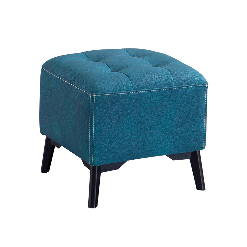 Contemporary Plain Chair Ottoman Plain Cotton Tufted Footstool Ottoman Blue 1 Piece Yes Clearhalo 'furn' 'furn_ottomans_poufs' 'Furniture' 'Living Room Furniture' 'Ottomans & Poufs' 'ottomans_poufs' 5771230