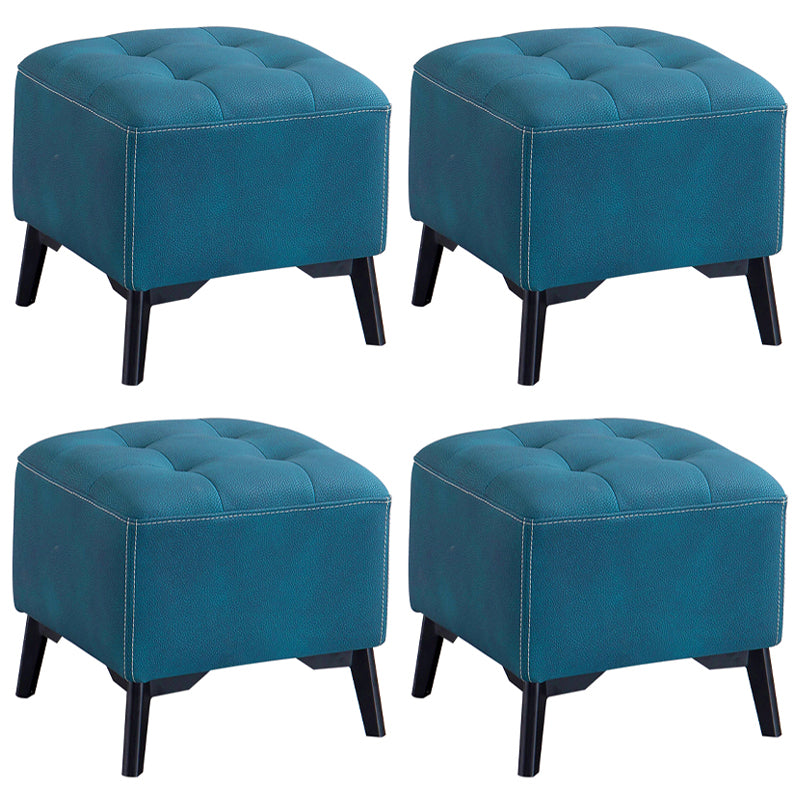 Contemporary Plain Chair Ottoman Plain Cotton Tufted Footstool Ottoman Blue 4 Piece Set Yes Clearhalo 'furn' 'furn_ottomans_poufs' 'Furniture' 'Living Room Furniture' 'Ottomans & Poufs' 'ottomans_poufs' 5771234