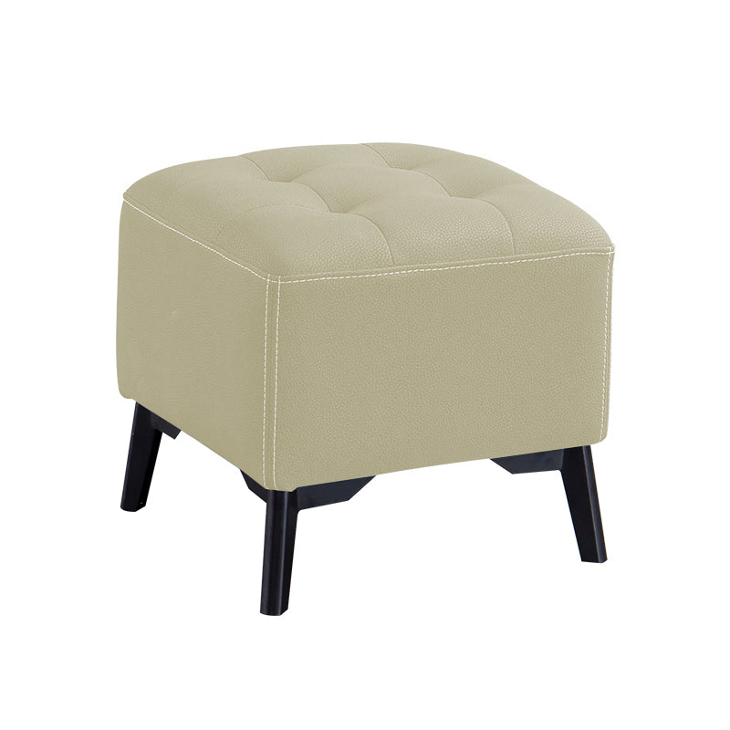 Contemporary Plain Chair Ottoman Plain Cotton Tufted Footstool Ottoman Off-White 1 Piece Yes Clearhalo 'furn' 'furn_ottomans_poufs' 'Furniture' 'Living Room Furniture' 'Ottomans & Poufs' 'ottomans_poufs' 5771236
