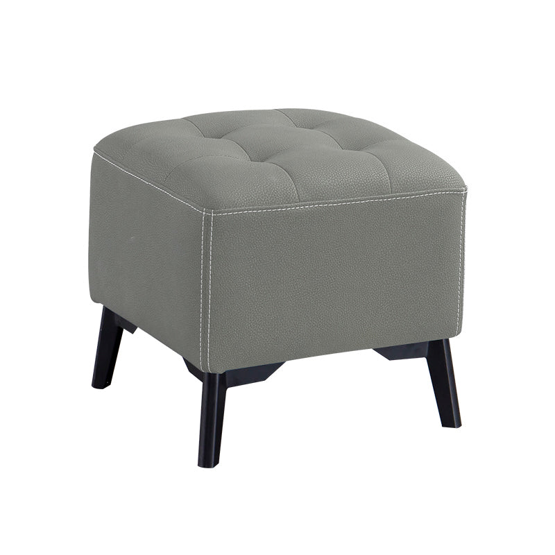 Contemporary Plain Chair Ottoman Plain Cotton Tufted Footstool Ottoman Light Gray 1 Piece Yes Clearhalo 'furn' 'furn_ottomans_poufs' 'Furniture' 'Living Room Furniture' 'Ottomans & Poufs' 'ottomans_poufs' 5771242