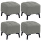 Contemporary Plain Chair Ottoman Plain Cotton Tufted Footstool Ottoman Light Gray 4 Piece Set Yes Clearhalo 'furn' 'furn_ottomans_poufs' 'Furniture' 'Living Room Furniture' 'Ottomans & Poufs' 'ottomans_poufs' 5771244