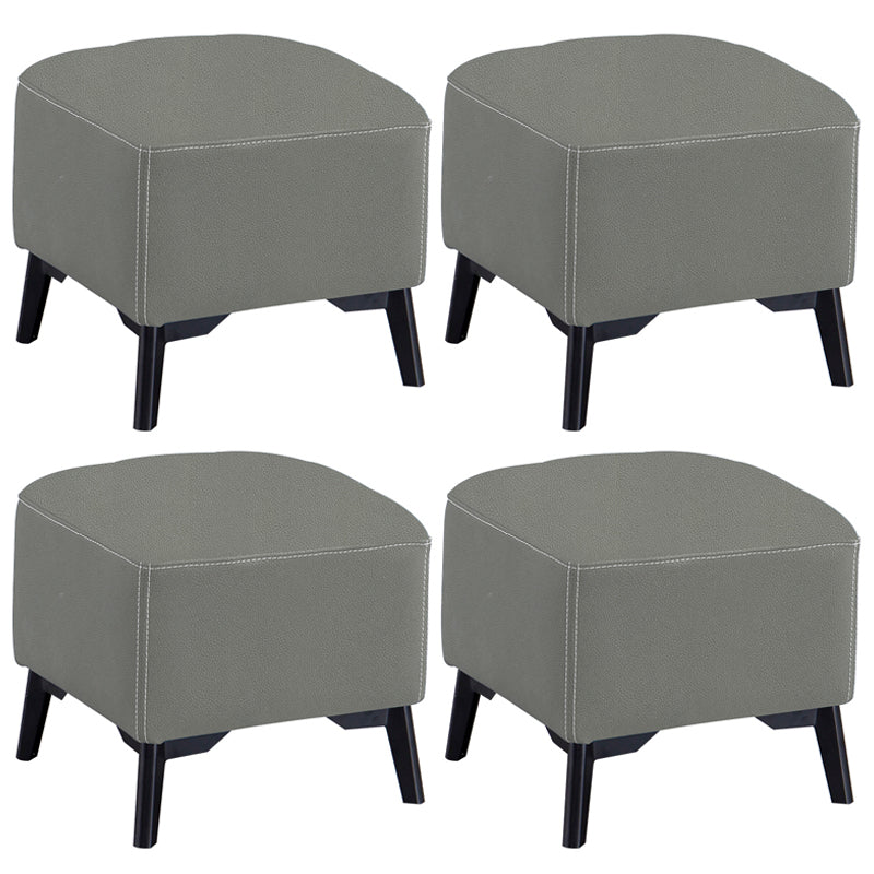 Contemporary Plain Chair Ottoman Plain Cotton Tufted Footstool Ottoman Light Gray 4 Piece Set No Clearhalo 'furn' 'furn_ottomans_poufs' 'Furniture' 'Living Room Furniture' 'Ottomans & Poufs' 'ottomans_poufs' 5771247
