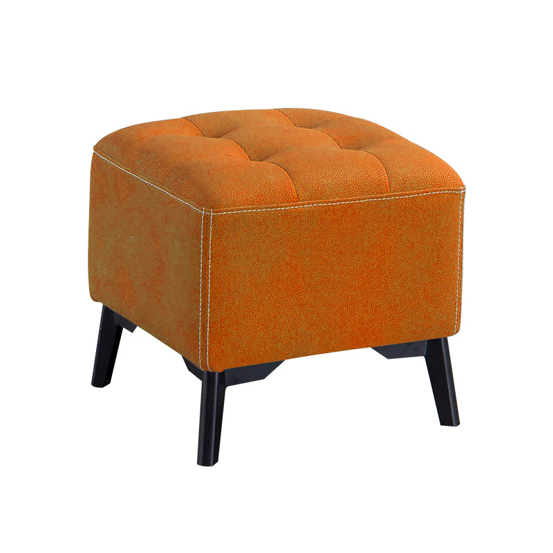 Contemporary Plain Chair Ottoman Plain Cotton Tufted Footstool Ottoman Orange 1 Piece Yes Clearhalo 'furn' 'furn_ottomans_poufs' 'Furniture' 'Living Room Furniture' 'Ottomans & Poufs' 'ottomans_poufs' 5771248