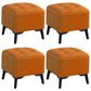 Contemporary Plain Chair Ottoman Plain Cotton Tufted Footstool Ottoman Orange 4 Piece Set Yes Clearhalo 'furn' 'furn_ottomans_poufs' 'Furniture' 'Living Room Furniture' 'Ottomans & Poufs' 'ottomans_poufs' 5771250