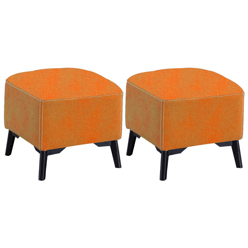 Contemporary Plain Chair Ottoman Plain Cotton Tufted Footstool Ottoman Orange 2 Piece Set No Clearhalo 'furn' 'furn_ottomans_poufs' 'Furniture' 'Living Room Furniture' 'Ottomans & Poufs' 'ottomans_poufs' 5771252