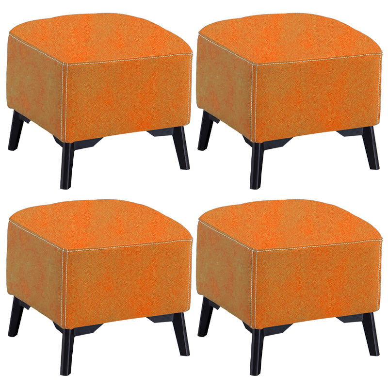 Contemporary Plain Chair Ottoman Plain Cotton Tufted Footstool Ottoman Orange 4 Piece Set No Clearhalo 'furn' 'furn_ottomans_poufs' 'Furniture' 'Living Room Furniture' 'Ottomans & Poufs' 'ottomans_poufs' 5771253