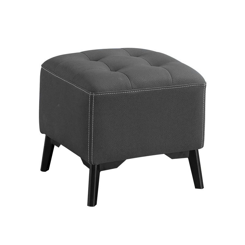 Contemporary Plain Chair Ottoman Plain Cotton Tufted Footstool Ottoman Dark Gray 1 Piece Yes Clearhalo 'furn' 'furn_ottomans_poufs' 'Furniture' 'Living Room Furniture' 'Ottomans & Poufs' 'ottomans_poufs' 5771254