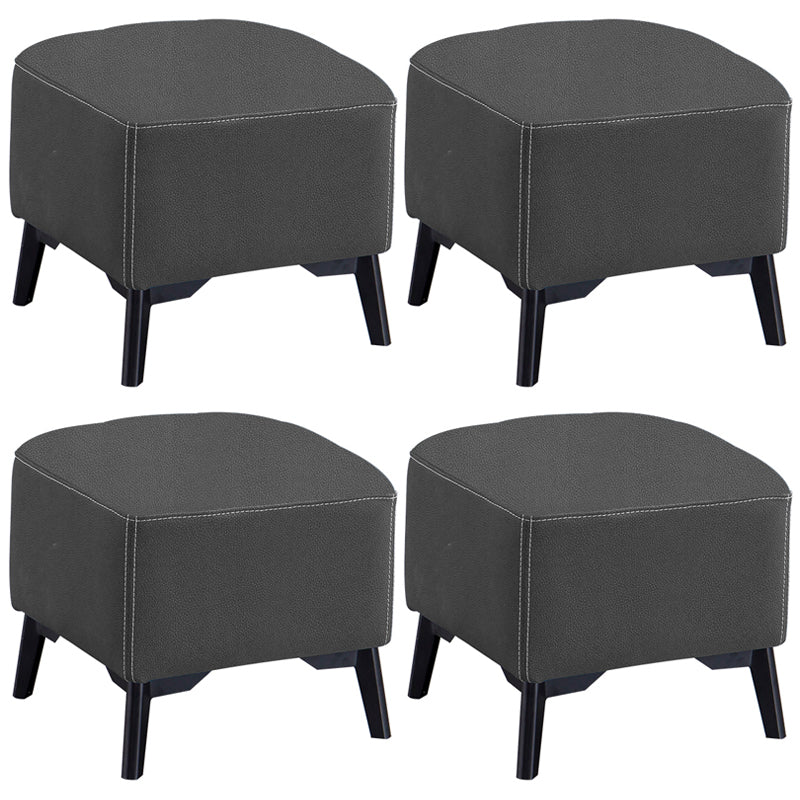 Contemporary Plain Chair Ottoman Plain Cotton Tufted Footstool Ottoman Dark Gray 4 Piece Set No Clearhalo 'furn' 'furn_ottomans_poufs' 'Furniture' 'Living Room Furniture' 'Ottomans & Poufs' 'ottomans_poufs' 5771259