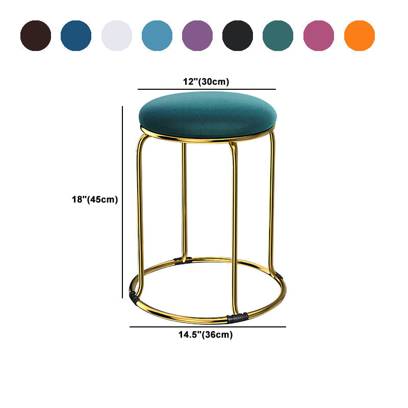 Glam Mental Leg Solid Ottoman Velvet Standard Fade Resistant Solid Color Round Ottoman Clearhalo 'furn' 'furn_ottomans_poufs' 'Furniture' 'Living Room Furniture' 'Ottomans & Poufs' 'ottomans_poufs' 5771297