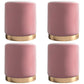 Glam Velvet Pouf Chair Plain Cylinder Shape Metal Frame Water Resistant Ottoman Footrest Pink 4 Piece Set Clearhalo 'furn' 'furn_ottomans_poufs' 'Furniture' 'Living Room Furniture' 'Ottomans & Poufs' 'ottomans_poufs' 5771301