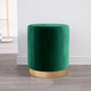 Glam Velvet Pouf Chair Plain Cylinder Shape Metal Frame Water Resistant Ottoman Footrest Blackish Green 1 Piece Clearhalo 'furn' 'furn_ottomans_poufs' 'Furniture' 'Living Room Furniture' 'Ottomans & Poufs' 'ottomans_poufs' 5771304