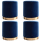 Glam Velvet Pouf Chair Plain Cylinder Shape Metal Frame Water Resistant Ottoman Footrest Dark Blue 4 Piece Set Clearhalo 'furn' 'furn_ottomans_poufs' 'Furniture' 'Living Room Furniture' 'Ottomans & Poufs' 'ottomans_poufs' 5771305