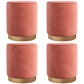 Glam Velvet Pouf Chair Plain Cylinder Shape Metal Frame Water Resistant Ottoman Footrest Coral 4 Piece Set Clearhalo 'furn' 'furn_ottomans_poufs' 'Furniture' 'Living Room Furniture' 'Ottomans & Poufs' 'ottomans_poufs' 5771308
