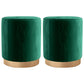 Glam Velvet Pouf Chair Plain Cylinder Shape Metal Frame Water Resistant Ottoman Footrest Blackish Green 2 Piece Set Clearhalo 'furn' 'furn_ottomans_poufs' 'Furniture' 'Living Room Furniture' 'Ottomans & Poufs' 'ottomans_poufs' 5771310