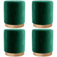 Glam Velvet Pouf Chair Plain Cylinder Shape Metal Frame Water Resistant Ottoman Footrest Blackish Green 4 Piece Set Clearhalo 'furn' 'furn_ottomans_poufs' 'Furniture' 'Living Room Furniture' 'Ottomans & Poufs' 'ottomans_poufs' 5771312