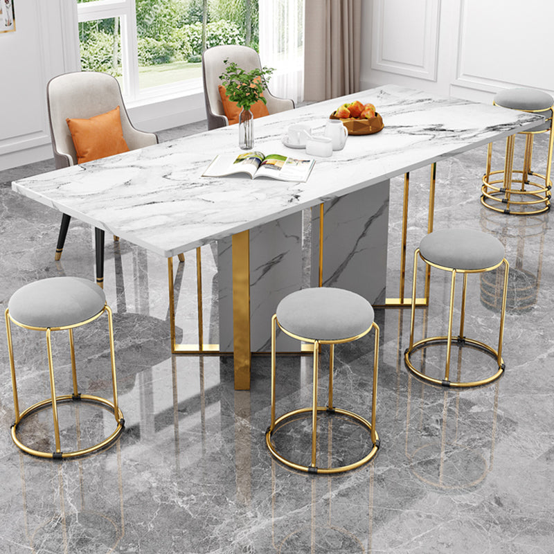 Ottoman Round Glam Pure Color Velvet Tear Resistant Standard Ottoman