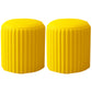 Contemporary Pouf Ottoman Faux Leather Upholstered Solid Wood Frame Round Ottoman 13"L x 13"W x 14"H Yellow 2 Piece Set Clearhalo 'furn' 'furn_ottomans_poufs' 'Furniture' 'Living Room Furniture' 'Ottomans & Poufs' 'ottomans_poufs' 5771489