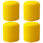 Contemporary Pouf Ottoman Faux Leather Upholstered Solid Wood Frame Round Ottoman 13"L x 13"W x 14"H Yellow 4 Piece Set Clearhalo 'furn' 'furn_ottomans_poufs' 'Furniture' 'Living Room Furniture' 'Ottomans & Poufs' 'ottomans_poufs' 5771490