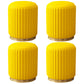 Contemporary Pouf Ottoman Faux Leather Upholstered Solid Wood Frame Round Ottoman 13"L x 13"W x 15"H Yellow 4 Piece Set Clearhalo 'furn' 'furn_ottomans_poufs' 'Furniture' 'Living Room Furniture' 'Ottomans & Poufs' 'ottomans_poufs' 5771493