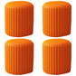 Contemporary Pouf Ottoman Faux Leather Upholstered Solid Wood Frame Round Ottoman 13"L x 13"W x 14"H Orange 4 Piece Set Clearhalo 'furn' 'furn_ottomans_poufs' 'Furniture' 'Living Room Furniture' 'Ottomans & Poufs' 'ottomans_poufs' 5771502